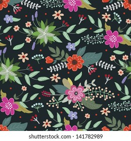 bright vintage floral pattern