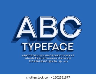 Bright vintage Font. Vector Retro style 3D Alphabet Letters, Numbers and Symbols. 