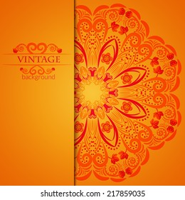 Bright vintage invitation or cover.  Vector illustration.