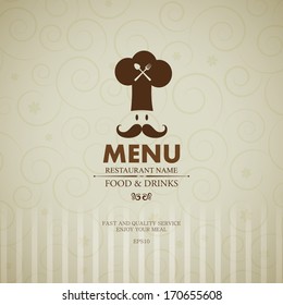 Bright vintage restaurant menu.