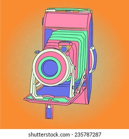 bright vintage small format photo camera