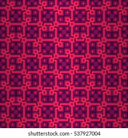 Bright violet fancy seamless pattern in liner style. Smooth mosaic repeatable backdrop.