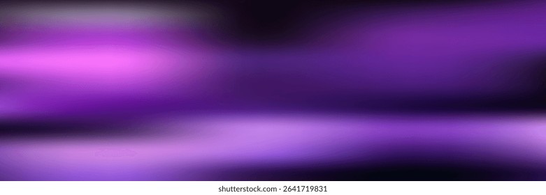 Bright violet glow with abstract purple waves and blue bokeh for a colorful, dark sky backdrop