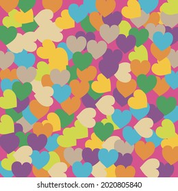 Bright Violet Romantic Wedding Art Background. Purple Orange Light Trendy Detailed Fabric. Green Pastel Colorful Saint Valentine Modern Design. Pink Warm Hearts Love Confetti Vector Art.