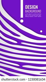 Bright violet vertical abstract background.white paper lines. simple background for cover design, flyer with space for text. Vector illustration.