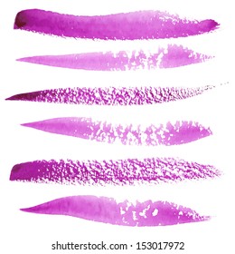 Pintura de acuarela violeta brillante trazos de Vector