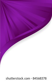 Bright violet wave, abstract corner form. Vector illustration.