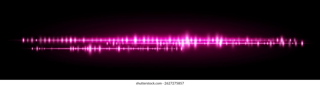 Forma de onda violeta brilhante com luz suave e linhas de amplitude triplas em camadas, projetadas para interfaces sonoras futuristas ou telas de voz.