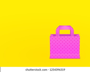Bright vivid retro background with paper shopping bag.