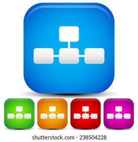 Bright, vivid topology, sitemap icon