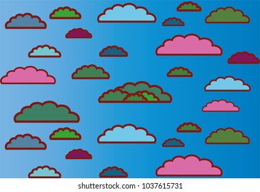 Bright wallpaper with colorful clouds