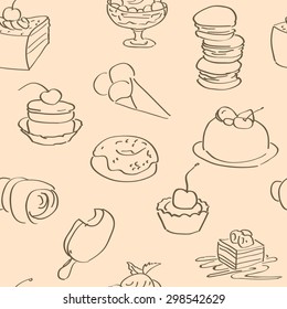 bright wallpaper with hand drawn sweets