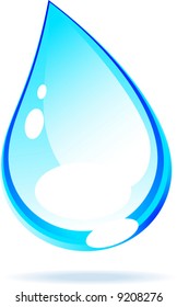 Bright water drop. Vector illustration.