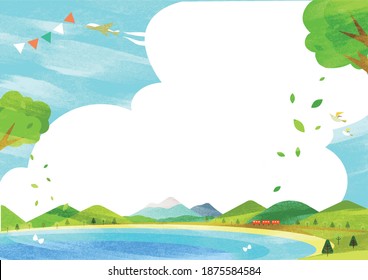 bright water travel background illustration
