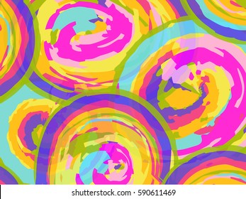 Bright watercolor background with circles. Vector illustration