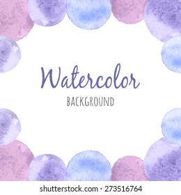 Bright watercolor background with colored circles as frame.