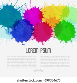 Bright watercolor background with paint blots. Vector illustration.