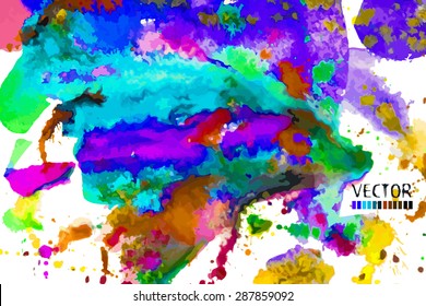 bright watercolor background. Vector