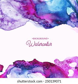 Bright watercolor background. Vector illustration. Vector illustration.  Watercolor composition for scrapbook elements.