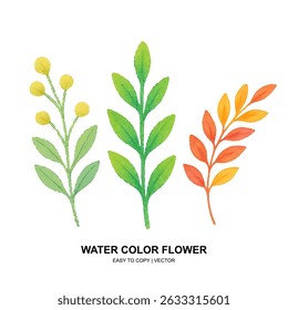 Bright watercolor flowers and leaves in soft pastel tones. Perfect for spring-themed designs, wedding invites, or elegant floral decor and patterns