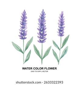 Bright watercolor flowers and leaves in soft pastel tones. Perfect for spring-themed designs, wedding invites, or elegant floral decor and patterns