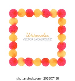Bright watercolor frame. Vector illustration