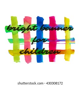 Bright watercolor grid. Crossed hand drawn lines.