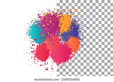 Bright watercolor splash with splatter effects Water color on white background vector
