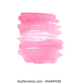 Bright watercolor stain. Vector illustration. Abstract hand painted background in pink colors
