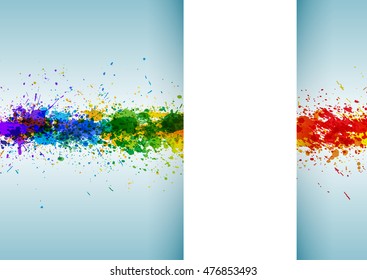 Bright watercolor stains. Paint splashes background poster