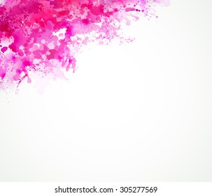 Bright watercolor stains with pink blots