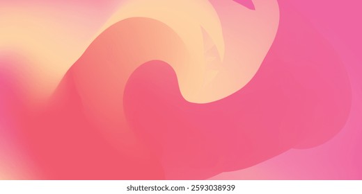 Bright Watercolor Sunrise Pastel Design Picture. Color Flow Curve Vibrant Sunset Swirl Gradient Mesh. Pink Red Liquid Yellow Fluid Background. Warm Orange Neon Peach Trendy Gradient Background.