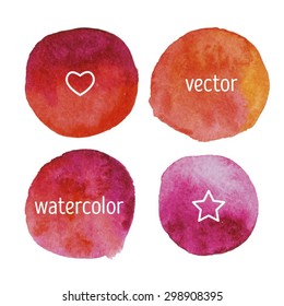 bright watercolor vector round spots