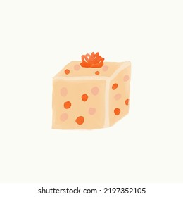 Caja de regalo de acuarela brillante, dibujo vectorial escalable