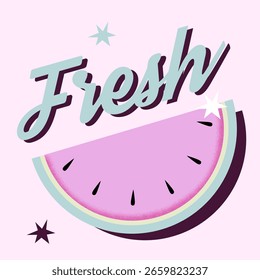 Helle Wassermelonen-Illustration mit Text 