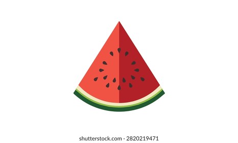 Bright watermelon slice with red green and black seeds on a white background perfect for food health and summer refreshment visuals