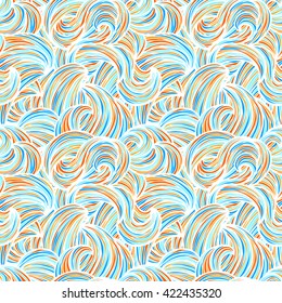 Bright wave pattern, seamless background, vector illustration
