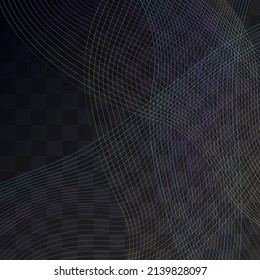 Bright Waveform Graphic Vector Transparent Background. Color Shape Technology Illustration. Blend Smooth Backdrop. Gradient Wavy Motion Brochure.