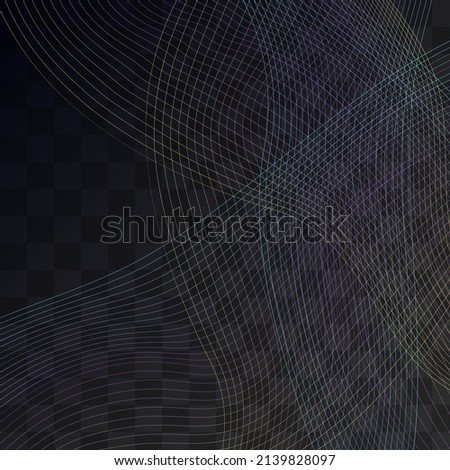 Bright Waveform Graphic Vector Transparent Background. Color Shape Technology Illustration. Blend Smooth Backdrop. Gradient Wavy Motion Brochure.