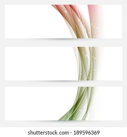 Bright waves lines cards collection. Vector illustration