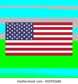 Bright wavy abstract background. USA flag. Vector design.