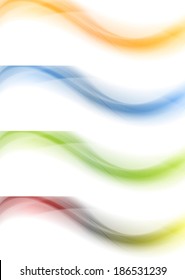 Bright wavy abstract vector banners. Gradient mesh