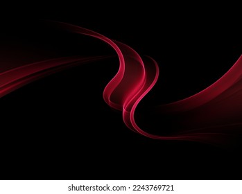 Bright wavy abstract wave on a black background. Wave design.