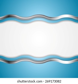 Bright wavy background. Vector metallic design