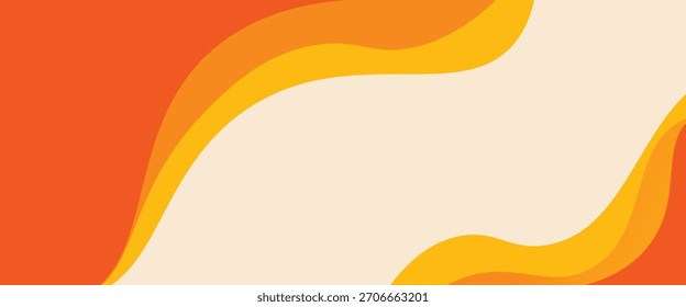 Fundo ondulado brilhante com cores quentes do outono retro. Fundo hippie legal. Design ondulado psicodélico retrô dos anos 60 e 70.

