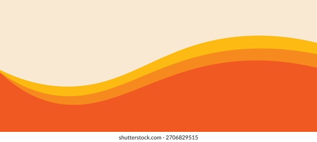 Bright wavy background with warm retro autumn colors. Cool hippie background. Retro psychedelic wavy design from the 60s and 70s.

