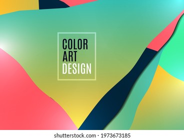 Bright wavy triangles. Gradient color. Geometric ready-made template for web, print, cover, design. Vector illustration