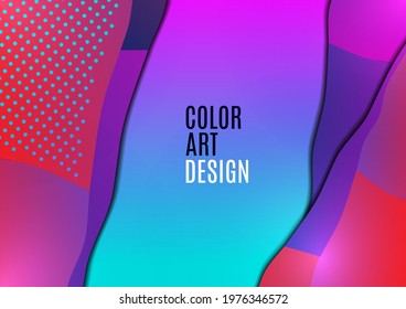 Bright wavy triangles. Gradient color. Geometric ready-made template for web, print, cover, design. Vector illustration