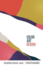 Bright wavy triangles on a white background. Geometric ready-made template for web, print, cover, design. Vector illustration