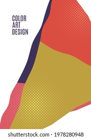 Bright wavy triangles on a white background. Geometric ready-made template for web, print, cover, design. Vector illustration